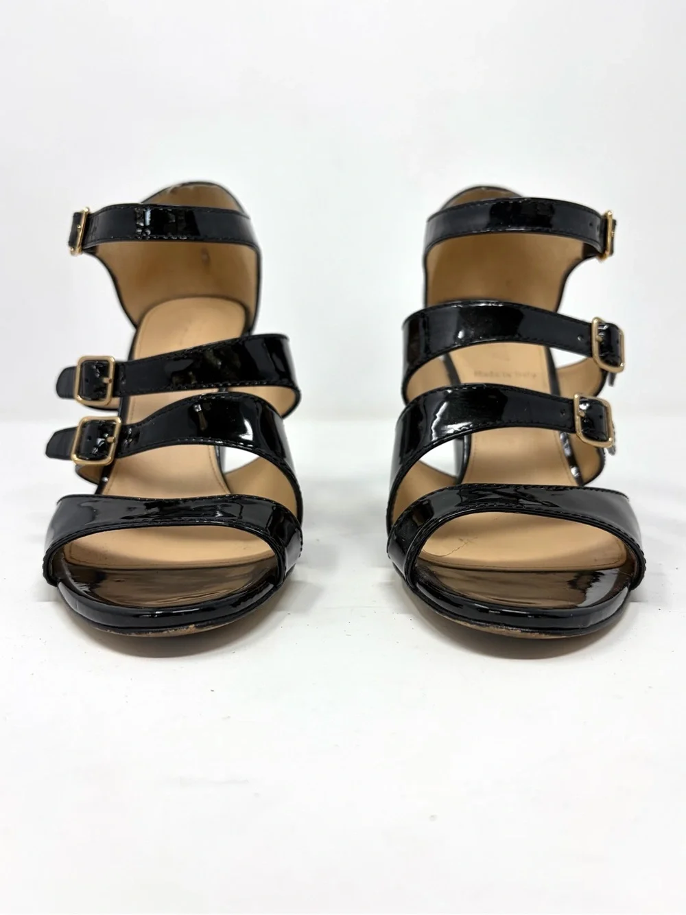 J. Crew Made In Italy Patent Leather Strappy Wedge 8